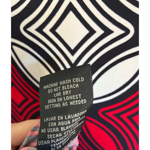 R&K Dress Geometric Pattern Women's Large Red Black White - Picture 3 of 5